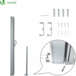VOUNOT 1.4 X 3 M Side Awning Retractable, Privacy Screen For Patio, Garden, Balcony, Terrace, Black -Outdoor Furniture Store 36757462 4