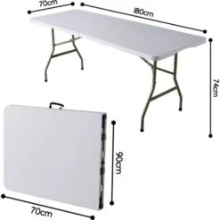 6ft Folding Table Trestle Camping Party Picnic BBQ Stall Garden Indoor Outdoor -Outdoor Furniture Store 36857497 3