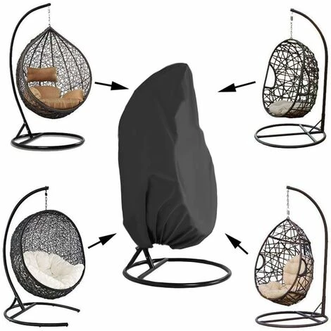 Garden Hanging Chair Cover Rattan Wicker Waterproof Hanging Chair Cover Egg Protective Cover Water And Dust Resistant Chair - 190 X115cm, Black SOEKAVIA 3 Garden Hanging Chair Cover Rattan Wicker Waterproof Hanging Chair Cover Egg Protective Cover Water And Dust Resistant Chair - 190 X115cm, Black SOEKAVIA