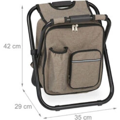 Relaxdays Folding Camping Stool With Bag, Foldable, Lightweight Fishing Seat, Outdoor Chair, Robust, Polyester, Beige 10 Relaxdays Folding Camping Stool With Bag, Foldable, Lightweight Fishing Seat, Outdoor Chair, Robust, Polyester, Beige -Outdoor Furniture Store 37085195 4