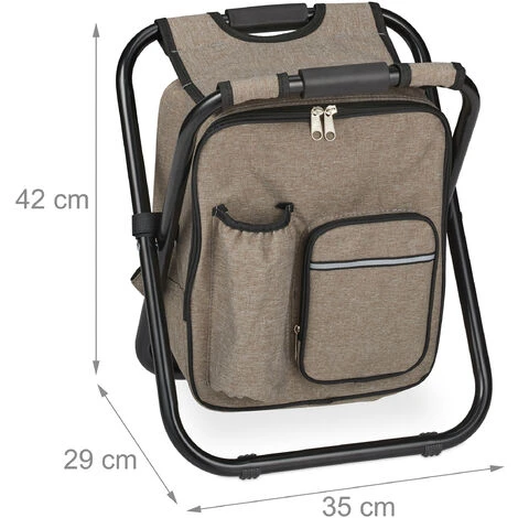 Relaxdays Folding Camping Stool With Bag, Foldable, Lightweight Fishing Seat, Outdoor Chair, Robust, Polyester, Beige 6 Relaxdays Folding Camping Stool With Bag, Foldable, Lightweight Fishing Seat, Outdoor Chair, Robust, Polyester, Beige - Image 4