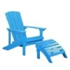 Outdoor Lounger Chair Blue Plastic Wood With Footstool For Patio Yard Adirondack -Outdoor Furniture Store 37331061 1