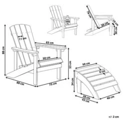 Outdoor Lounger Chair Blue Plastic Wood With Footstool For Patio Yard Adirondack -Outdoor Furniture Store 37331061 3