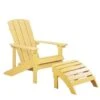 Outdoor Lounger Chair Yellow Plastic Wood With Footstool For Patio Yard Adirondack -Outdoor Furniture Store 37331074 1