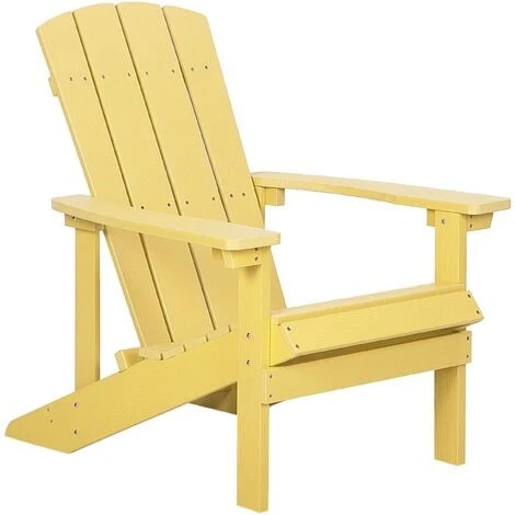 Outdoor Lounger Chair Yellow Plastic Wood With Footstool For Patio Yard Adirondack 6 Outdoor Lounger Chair Yellow Plastic Wood With Footstool For Patio Yard Adirondack - Image 4