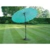 2.6m Teal Turquoise Garden Parasol Umbrella With Crank And Tilt Function - Large Cocktail Steel Metal Sun Shade Garden Shelter Furniture Parasol For Patio, Garden, Outdoor, Camping