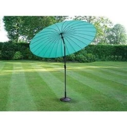 2.6m Teal Turquoise Garden Parasol Umbrella With Crank And Tilt Function - Large Cocktail Steel Metal Sun Shade Garden Shelter Furniture Parasol For Patio, Garden, Outdoor, Camping