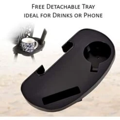 2x Black Folding Sun Chair Loungers With Canopy And Drinks Holder -Outdoor Furniture Store 37394818 3