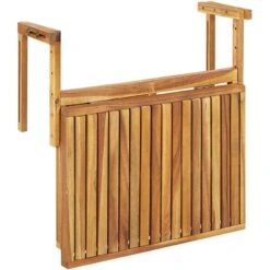 Balcony Hanging Rail Table Solid Light Acacia Wood Folding 60 X 55 Cm Udine 11 Balcony Hanging Rail Table Solid Light Acacia Wood Folding 60 X 55 Cm Udine -Outdoor Furniture Store 37624038 5