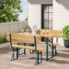 Livingandhome Set Of 3 Garden Wooden Folding Beer Table Bench Set 1 Livingandhome Set Of 3 Garden Wooden Folding Beer Table Bench Set -Outdoor Furniture Store 37742606 1
