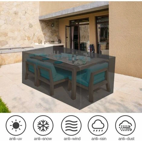 Garden Furniture Cover, Waterproof And Dustproof Protective Cover Tarpaulin Garden Cover, Polyester Garden Furniture Cover For Garden Living Room And Patio Furniture - Black SOEKAVIA 4 Garden Furniture Cover, Waterproof And Dustproof Protective Cover Tarpaulin Garden Cover, Polyester Garden Furniture Cover For Garden Living Room And Patio Furniture - Black SOEKAVIA - Image 2