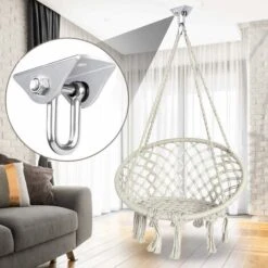 LITZEE 360 Rotatable Stainless Steel Ceiling Hook For Concrete Wood, Hammock, Porch Chair, Swing, Yoga And Over 450 Kg 180 Drehung -Outdoor Furniture Store 38403097 3