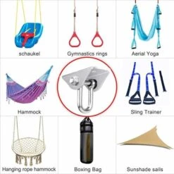 LITZEE 360 Rotatable Stainless Steel Ceiling Hook For Concrete Wood, Hammock, Porch Chair, Swing, Yoga And Over 450 Kg 180 Drehung -Outdoor Furniture Store 38403097 5