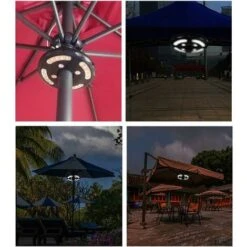 Garden Umbrella Light, Patio Umbrella Light, 24 LED, 3 Illumination Models, Patio Umbrella Light, Garden, Large Umbrella (Warm Light) SOEKAVIA -Outdoor Furniture Store 38414442 4