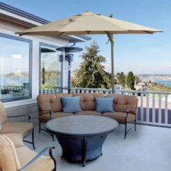 Outsunny 3(m) Cantilever Parasol 360° Rotation Roma Umbrella With Tilt Crank -Outdoor Furniture Store 3876471 3