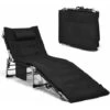 Adjustable Beach Chaise Lounger Deck Chair W/ Soft Mattress & Removable Pillow -Outdoor Furniture Store 39411312 1
