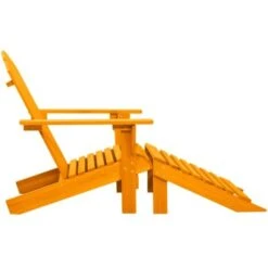 Garden Adirondack Chair With Ottoman Solid Fir Wood Orange VidaXL -Outdoor Furniture Store 39537996 4