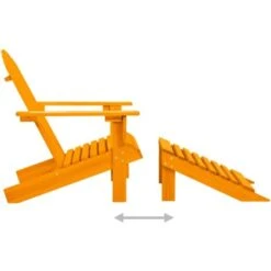 Garden Adirondack Chair With Ottoman Solid Fir Wood Orange VidaXL -Outdoor Furniture Store 39537996 5