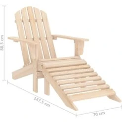 Garden Adirondack Chair With Ottoman Solid Fir Wood VidaXL 9 Garden Adirondack Chair With Ottoman Solid Fir Wood VidaXL -Outdoor Furniture Store 39538009 3