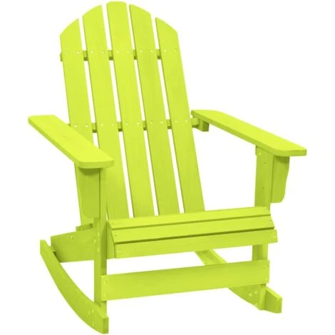 Garden Adirondack Rocking Chair Solid Fir Wood Green VidaXL 3 Garden Adirondack Rocking Chair Solid Fir Wood Green VidaXL