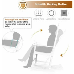 Outdoor Rocking Chair Wooden Patio Acacia Porch Wicker Garden Backyard Balcony -Outdoor Furniture Store 40172744 5