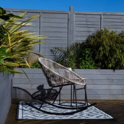 Charles Bentley Zanzibar Rocking Chair Grey Rattan String Seat -Outdoor Furniture Store 40314767 4