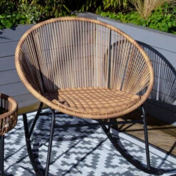 Charles Bentley Zanzibar Rocking Chair Natural Rattan String Seat -Outdoor Furniture Store 40321704 4