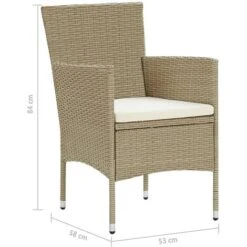 Garden Dining Chairs 4 Pcs Poly Rattan Beige VidaXL -Outdoor Furniture Store 40501007 3