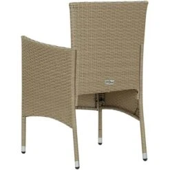 Garden Dining Chairs 4 Pcs Poly Rattan Beige VidaXL -Outdoor Furniture Store 40501007 5