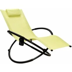 Outdoor Rocking Chair Folding Orbital Zero Gravity Lounger Patio Recliner