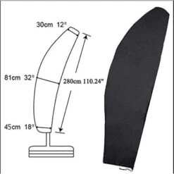 LITZEE Parasol Cover, Extra Large Umbrella Cover With Zip, Weatherproof Outdoor Umbrella Cover Cantilever Banana Garden Protector With Storage Bag, (280cm:308145cm) -Outdoor Furniture Store 40980473 4