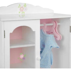 Olivia's Little World White 18 Inch Doll Closet Wardrobe Wooden Doll Furniture With 3 Doll Hangers TD-0210A -Outdoor Furniture Store 41399620 5