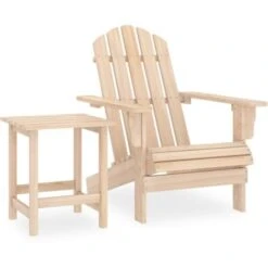 Garden Adirondack Chair With Table Solid Fir Wood VidaXL