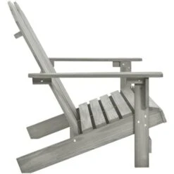 2-Seater Garden Adirondack Chair Solid Fir Wood Grey VidaXL -Outdoor Furniture Store 41990212 4