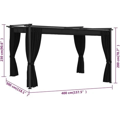 Gazebo 4x3 M Anthracite VidaXL 5 Gazebo 4x3 M Anthracite VidaXL - Image 3