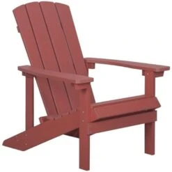 Outdoor Lounger Chair Red Plastic Wood With Footstool For Patio Yard Adirondack -Outdoor Furniture Store 45714202 4