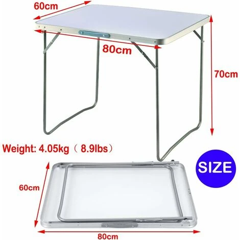 Folding Table 80cm60cm(LW) Portable Plastic Indoor Outdoor Picnic Party Dining Camp Tables Lightweight 4.05kg( 8.9lbs) 4 Folding Table 80cm60cm(LW) Portable Plastic Indoor Outdoor Picnic Party Dining Camp Tables Lightweight 4.05kg( 8.9lbs) - Image 2
