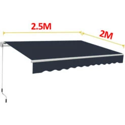 Greenbay 2.5 X 2m Manual Awning Garden Patio Canopy Sun Shade Shelter Retractable Blue 11 Greenbay 2.5 X 2m Manual Awning Garden Patio Canopy Sun Shade Shelter Retractable Blue -Outdoor Furniture Store 46461635 5