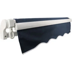 Greenbay 3 X 2.5m Manual Awning Garden Patio Canopy Sun Shade Shelter Retractable Blue -Outdoor Furniture Store 46461639 3