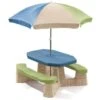Picnic Table With Umbrella Aqua Step2 -Outdoor Furniture Store 4708074 1