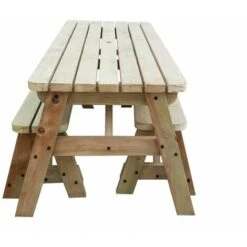 3ft (90cm) Picnic Table And Bench Set, Natural (light-green) Finish, Victoria Compact Rounded Corners -Outdoor Furniture Store 47470895 4