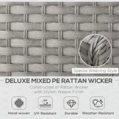 Outsunny 6PC PE Rattan Corner Sofa Set Outdoor Conservatory Furniture W/ Cushion -Outdoor Furniture Store 48877947 4