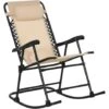 Outsunny Folding Rocking Chair Outdoor Portable Zero Gravity Chair Beige -Outdoor Furniture Store 48924620 1