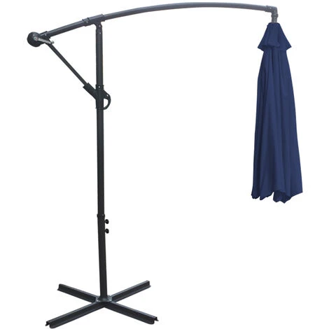 Greenbay 3m Garden Banana Parasol Patio Sun Shade Shelter Crank Hanging Rattan Cantilever Umbrella Blue 5 Greenbay 3m Garden Banana Parasol Patio Sun Shade Shelter Crank Hanging Rattan Cantilever Umbrella Blue - Image 3