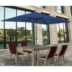 Greenbay 2x3m Garden Parasol Umbrella Patio Outdoor Sun Shade Aluminium Crank Tilt Mechanism Blue