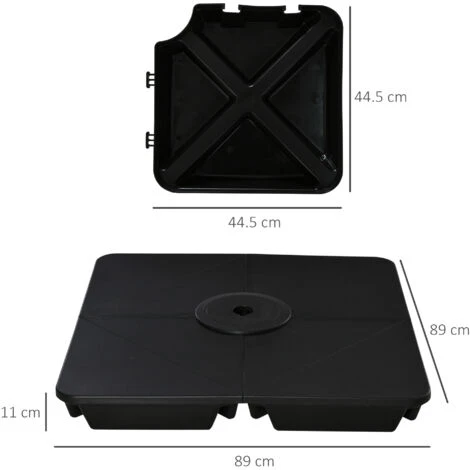 Outsunny 4 Pcs Parasol Umbrella Base Sand Filled Up To 80kg For Banana Hanging 4 Outsunny 4 Pcs Parasol Umbrella Base Sand Filled Up To 80kg For Banana Hanging - Image 2