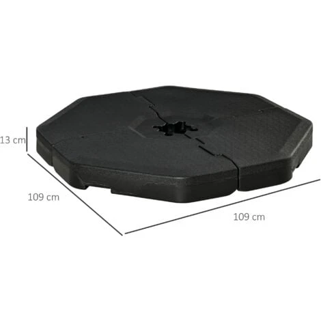 Outsunny 4 Pcs Umbrella Base Stand Cantilever Offset Umbrella Plastic Weights 4 Outsunny 4 Pcs Umbrella Base Stand Cantilever Offset Umbrella Plastic Weights - Image 2
