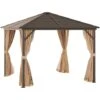 Outsunny 3x3(m) Hardtop Gazebo Outdoor Shelter W/ Steel Roof & Aluminium Frame 2 Outsunny 3x3(m) Hardtop Gazebo Outdoor Shelter W/ Steel Roof & Aluminium Frame -Outdoor Furniture Store 50241270 1