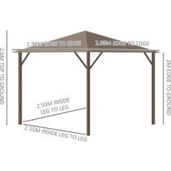 Outsunny 3x3(m) Hardtop Gazebo Outdoor Shelter W/ Steel Roof & Aluminium Frame 8 Outsunny 3x3(m) Hardtop Gazebo Outdoor Shelter W/ Steel Roof & Aluminium Frame -Outdoor Furniture Store 50241270 2