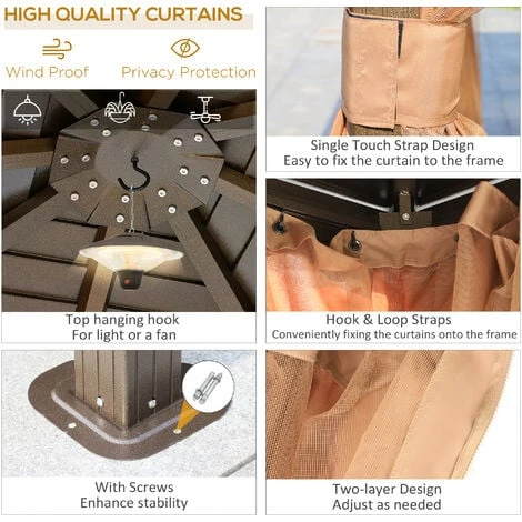 Outsunny 3x3(m) Hardtop Gazebo Outdoor Shelter W/ Steel Roof & Aluminium Frame 6 Outsunny 3x3(m) Hardtop Gazebo Outdoor Shelter W/ Steel Roof & Aluminium Frame - Image 4